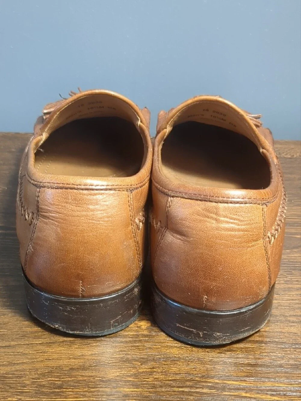 Vintage Domani Johnston & Murphy Brown Leather Kiltie Tassel Loafers Men’s 10.5M
